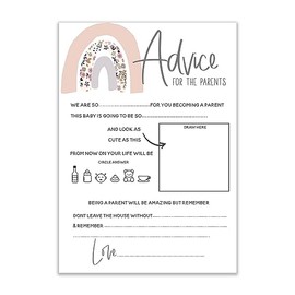 The Little Party Company Baby Shower Game - Pack of 10 Baby Boho/DITSY RAINBOW Advice To Parents Game (BSDITSYA2P10)