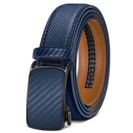 BULLIANT Men's Ratchet Belt Nontrimmable-Click Belt Adjustable for Men Gift Lightweight 1 3/8"(Purplish Blue,34"-40"Waist Adjustable)