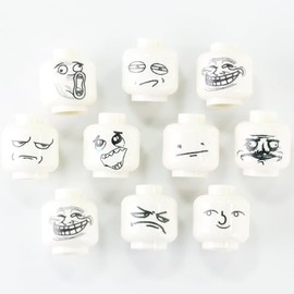 BrickTactical Meme Face Head Pack for Minifigs