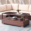 DIMAR GARDEN Outdoor Coffee Table Wicker Patio Rattan Side Table