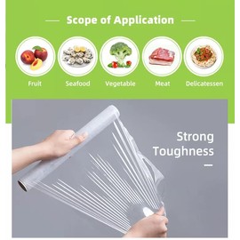 Cling Film All Purpose Food Wrap Cutter Box PVC Catering Quality Kitchen Food Seal Wrap Film - 300mm x 300m