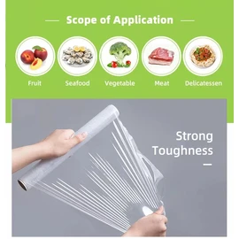Cling Film All Purpose Food Wrap Cutter Box PVC Catering Quality Kitchen Food Seal Wrap Film - 300mm x 300m
