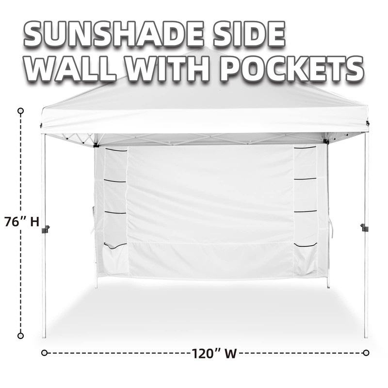 MordenApe Sunshade Sidewall with Storage Net Bag for 10x10 Pop