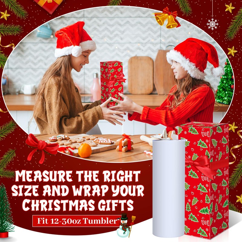 Windyun 36 Pcs Christmas Gift Boxes with Ribbon for Tumbler