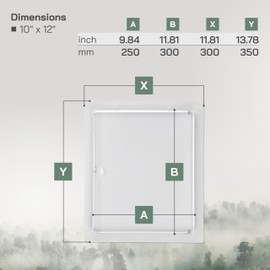 Vent Systems 10" x 12" Inch (Opening) Metal Access Panel - Access Door for Inspection, Plumbing and Electrical Utility Service - Drywall, Wall and Ceiling Mount Wall Plate - Basement Crawl Space Door