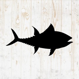 Fish Wall Decals Silhouette - Fish Wall Stickers - Fish Sea Nautical River Ocean Fisherman - Fish Room Decor for Bedroom Kitchen Laptop Water Bottle Car Window Decals DWSV5343
