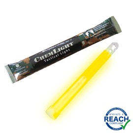 Cyalume ChemLight Military Grade Chemical Light Sticks, Yellow 6" Long, 12 Hour Duration (Pack of 30)