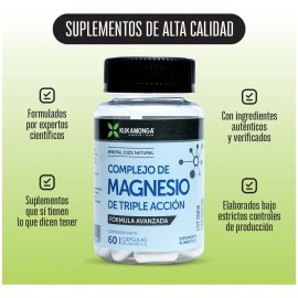 Complejo De Magnesio 60 Cápsulas De 500 Mg Magnesio Complex Sin Sabor