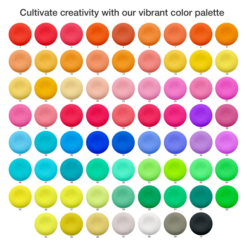 FlyFlag Air Dry Clay - 70 Colors, Soft & Ultra