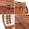 Juvale Picnic Basket for 4 People - 18.1 x 12.2