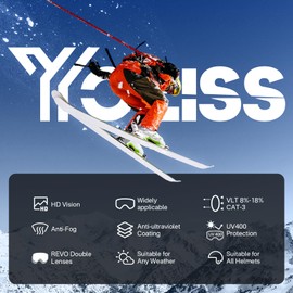 YOZISS Snowmobile Ski Goggles Women Men Youth，OTG Snowboarding Goggles, Anti-fog Snow Goggles UV400 Dual Lenses for Skiing Snowboarding Snowmobile
