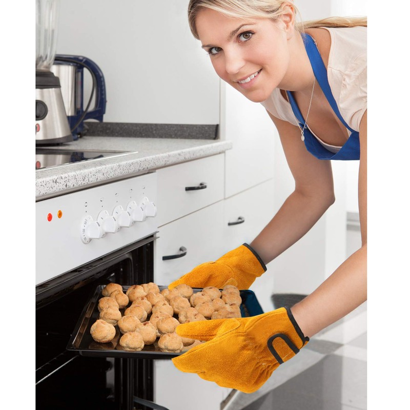 SHANJE Heat-resistant Gloves, Yellow, Soft, Cut-Resistant, Easy to Use, Blade