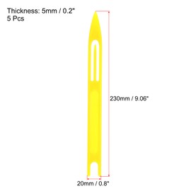 PATIKIL Net Needle Ship 9# 5 × Package Plastic Fishing Net Repair Tool Yellow