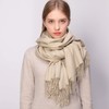 RIIQIICHY Ladies Scarf Beige Pashmina Shawls and Wraps for Wedding