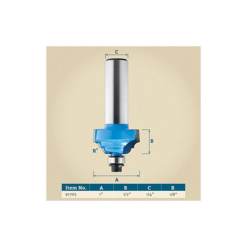Rockler-Classic Roman Ogee Bit 1/8" Radius X 1/2" High