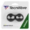 Tecnifibre - 2 Squash Balls, Yellow Dot, TF_Ball_Yellow_2balls, Not Applicable