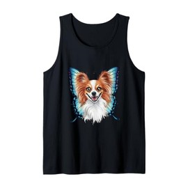 Cartoon Papillon dog with butterfly wings Tank Top