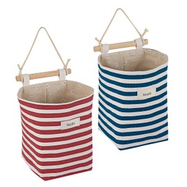 LOCALIS Hanging Storage - Set of 2 - Hanging Organiser, Hanging Bag, Wall Organiser, Basket, Hanging Organiser Made of Fabric for Hallway, Bathroom, Children's Room - Size L 14 x 14 x 19 cm