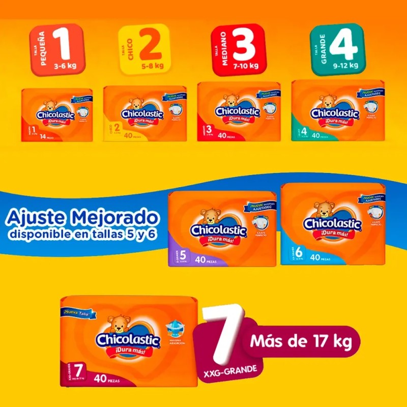Pañales Chicolastic Classic Talla 2 Unisex
