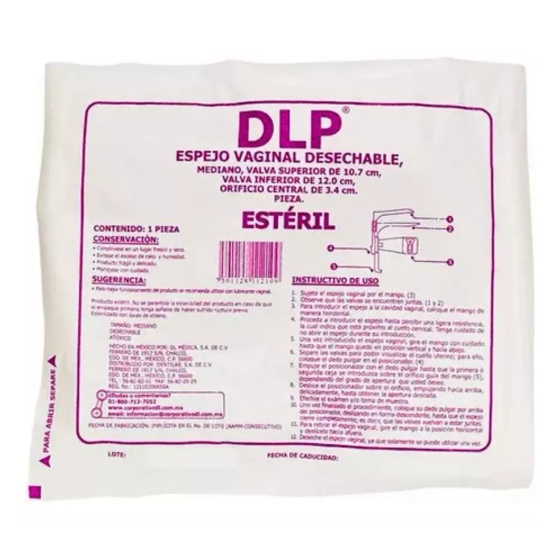 Feeling Espejo Vaginal Esteril Desechable Mediano Feeling. 10 Pzs