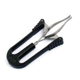 DDP AUTOMATIC EYEBROW TWEEZERS SLANT TIP WITH PLASTIC GRIP