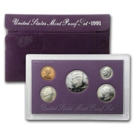 1991-S | US Mint Proof Set | 5 Coins | Original Packaging OGP | COA
