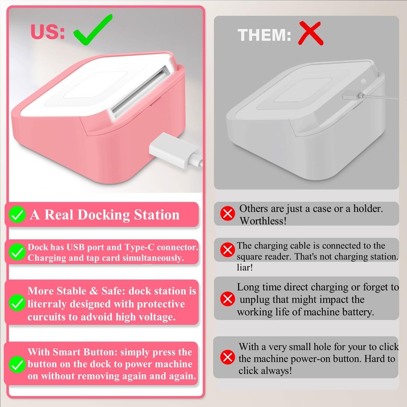 2 Packs Square Dock for Square Reader 2nd Generation, Holder