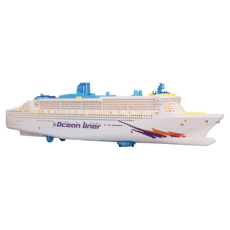 Kids Cruise Ship Model Sound Effects LED Light Universal Rotation