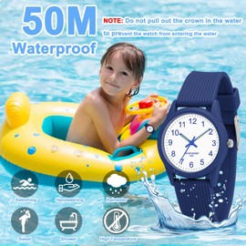 SOCICO Kids Analog Watches for Boys Girls 50M Waterproof Watches Learning Time Children Watch Easy to Read for Ages 3-12 Kids Birthday, Christmas Day, Children's Day Gifts (Blue)