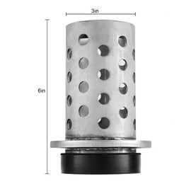 DZQ Perforated Casting Flask Vacuum Casting Stainless Steel Wall Flanged with Rubber Sprue Base(3" x 6")