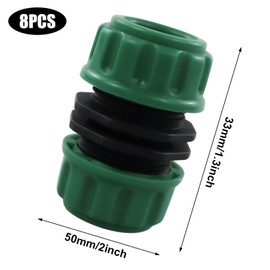 8 PCS Hose Pipe Quick Connector, 1/2 Inch Hose Repair Connector Extender Plastic Hose End Connector for Garden(Green)