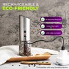 Rechargeable Electric Pepper Grinder, Automatic Gravity Salt Mill with Adjustable