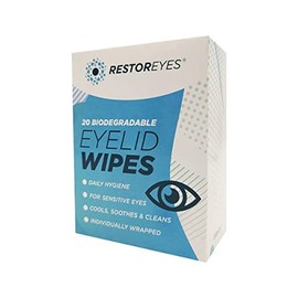 ​Restoreyes Biodegradable Eyelid Wipes – Eco-Friendly, Hypoallergenic Cleansing Wipes for Sensitive Eyes, Blepharitis Relief, and Daily Eyelid Hygiene