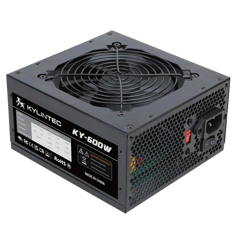 600w Power Supply ATX PSU Non-Modular with 6+2 Pin Connectors,120mm