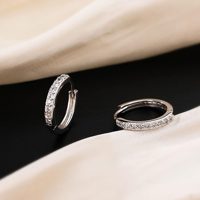 Wiredock 925 Sterling Silver Hoop Earrings,16mm Hypoallergenic Huggie Small Hoop