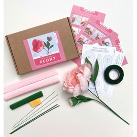 Bergin & Bath Paper Flower Kit - Peony. Papercraft kit for Women. A Creative Gift idea.