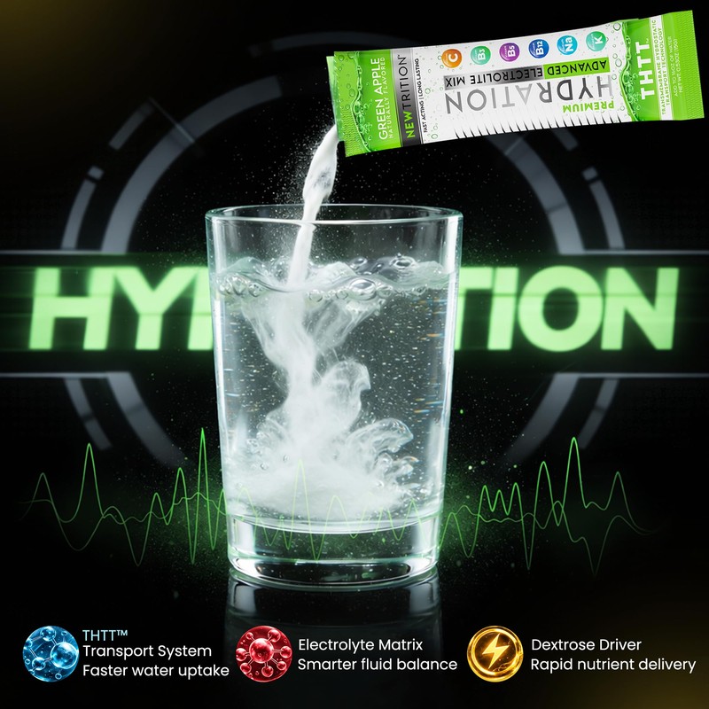 NewTrition Hydration Powder, Electrolyte Powder Packets, Naturally Flavored Hydrating Packets