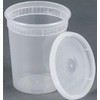 32oz plastic soup/Food container with lids (100 Pack)
