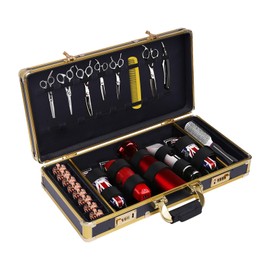 RocoReny Barber Case Clipper Bag,Professional Portable Barber Travel Carrying Case with Portable Handle＆Secure Numlock for Hair Stylist Pet Groomer Beauty Salon Makeup Artist (Gold 21.7x11x4 in)