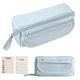 TPTGIAR Large Pencil Case for Girls, Waterproof Pencil Cases Boys, Portable Pencil Case for Girls Secondary School Multi-Functional with 2 Note Pads for Home School Office