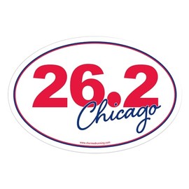 Charmed Running Brand Chicago Marathon 26.2 Distance in Script Removable Bumper Sticker Window Decal OR Car Magnet (Magnet)