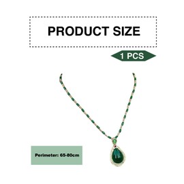 1 Stück Faux Jade Lucky Drops Collarbone Kette, Bohemian Halskette, Damen Anhänger Halskette, Bambus Mode Halskette, Damenschmuck, Smaragd
