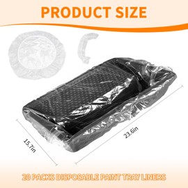 40 Pcs Disposable Liners Paint Tray, 9 Inch Paint Roller Tray Liner Plastic Paint Tray Liner Bags Paint Pan Liners Large Paint Roller Tray Sets for House Painting Walls