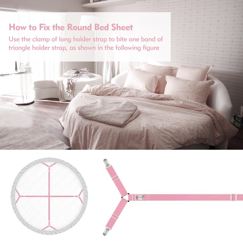 Eiruseed Bed Sheet Holder Straps, 4+2 Pcs Adjustable Mattress Sheet