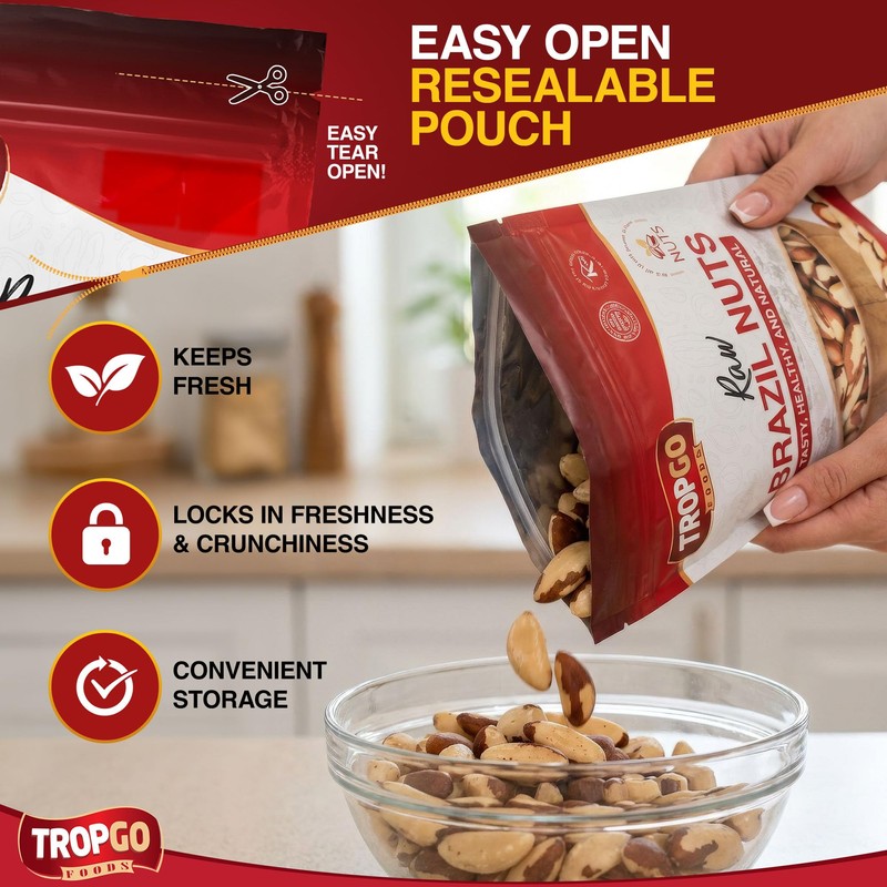 Tropgo Raw Brazil Nuts 500g - Packed Fresh, 100% Natural