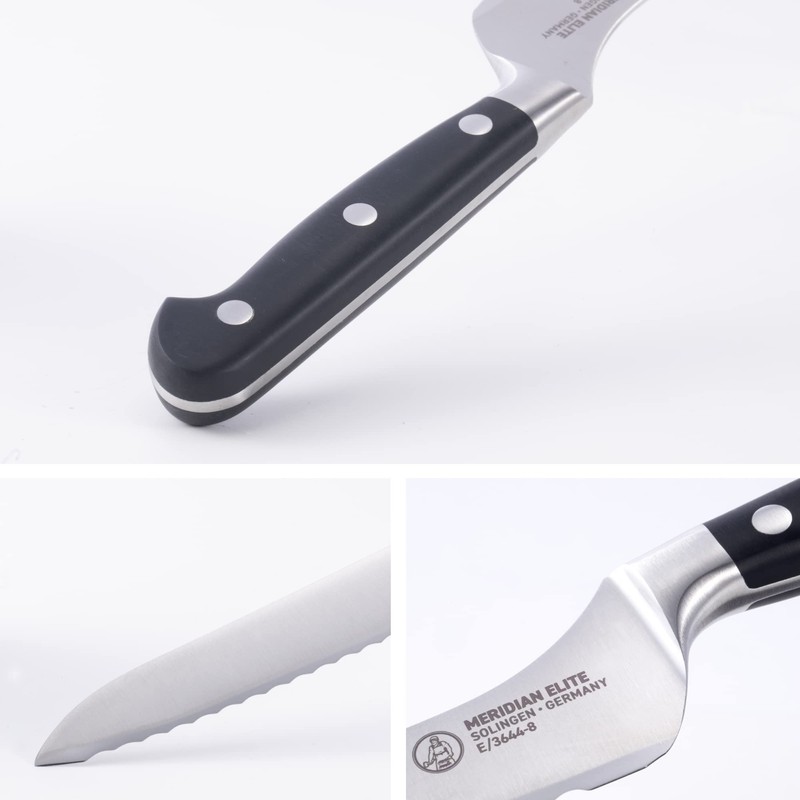 Messermeister Meridian Elite 8” Scalloped Offset Knife - Fine German
