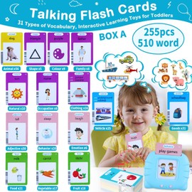 Toddler Toys Talking Flash Cards, 510 Sight Words Kids Xmars Birthday Gifts, Autism Sensory Toys for Autistic Children, Preschool Learning Montessori Toy for 3 4 5 6 Years Old Boys Girls Blue