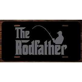 Fishing Fisherman Etched Front Vanity License Plates (The Rodfather)