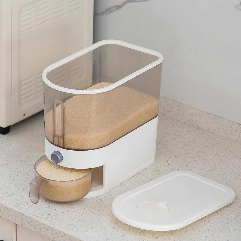 Gagee 11Lbs Rice Dispenser, Large Grain Container Storage with Lid