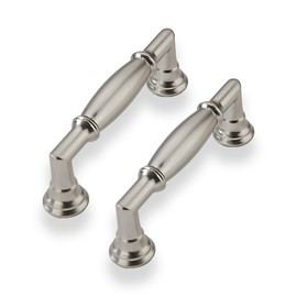 CABDM 2 Pack 3Inch Hole Center Brushed Satin Nickel Cabinet Pulls Solid Cabinet Handles Solid Hardware Handle for cabinets Dressers Kitchens bedrooms